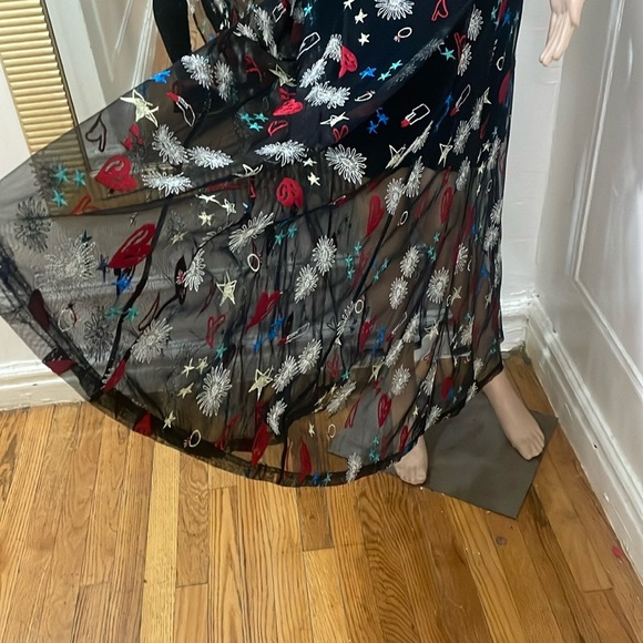 Maje Rosia Long dress with all-over embroidery size 3 like new - Picture 10 of 16